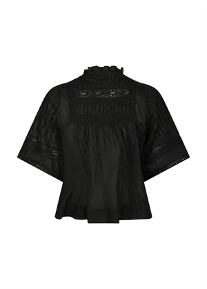 Siama s voile bluse Sort Neo Noir 